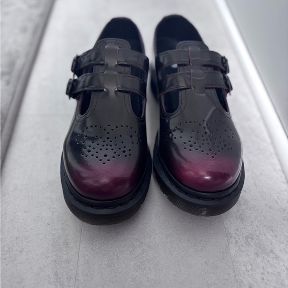Dr. Martens Shoes - Dr. Martens Black to Burgundy Gradient Mary Jane Loafers